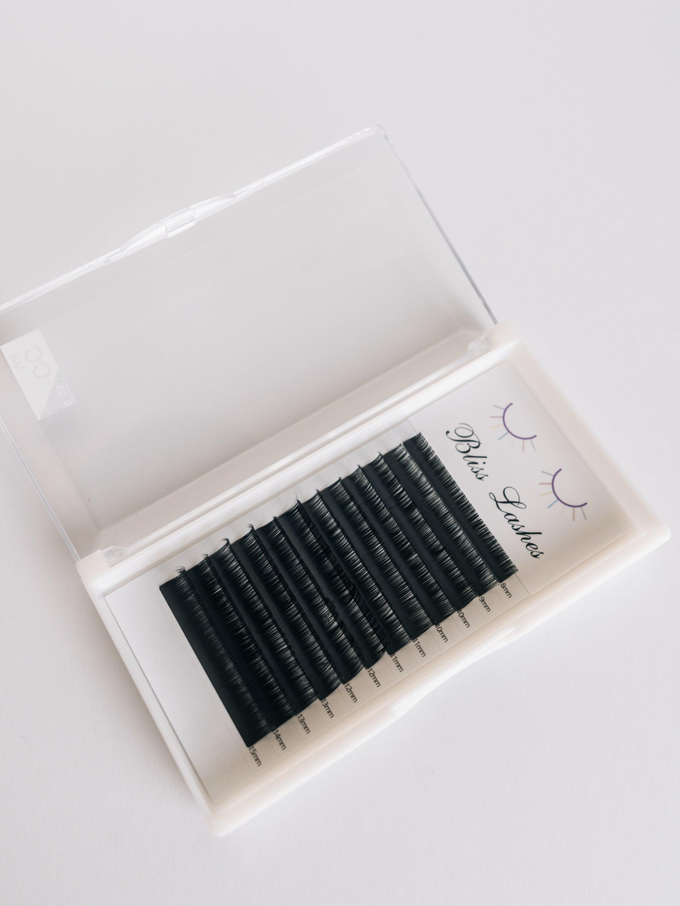Full mixed-length tray of Bliss Lashes volume extensions